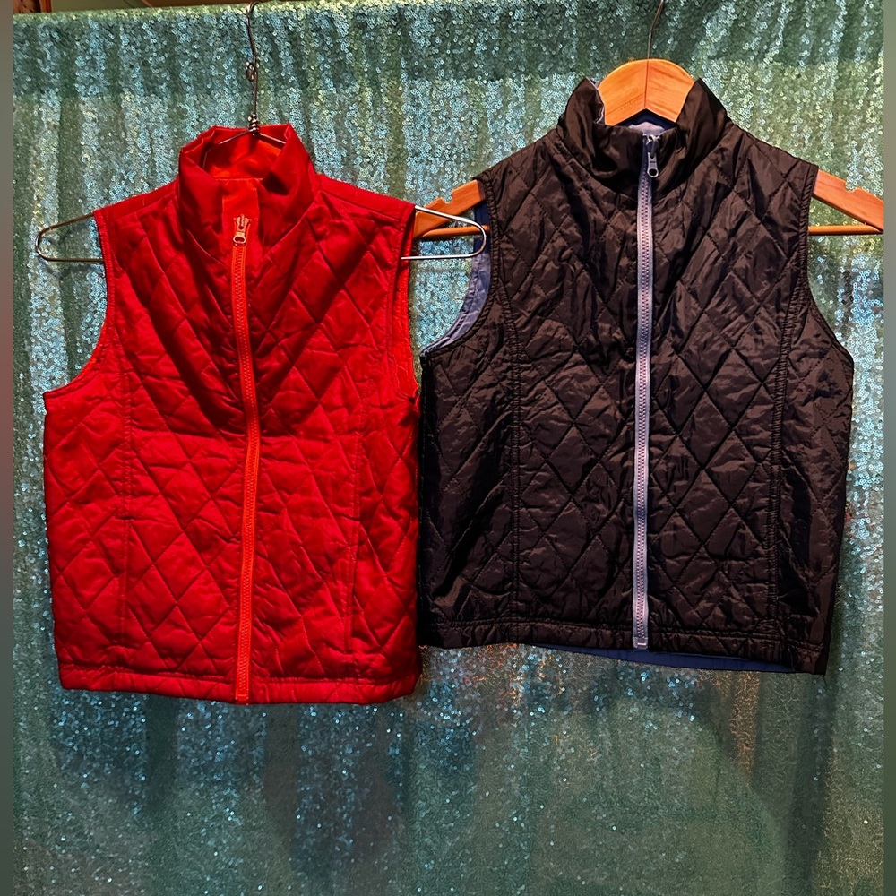 One Step Up Youth Reversible Boys Vest Blue/Light Blue and Orange/Red Size M - Picture 6 of 11